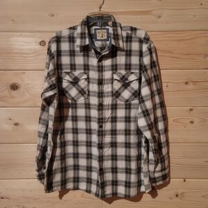 Men's Red Head Band Co Plaid Button Up Shirt Size L 23x29